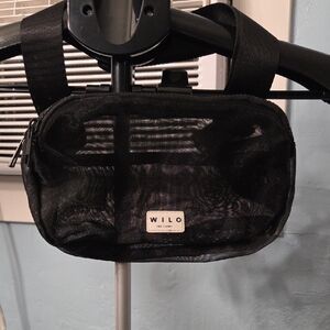 Black Mesh Belt Bag for Men